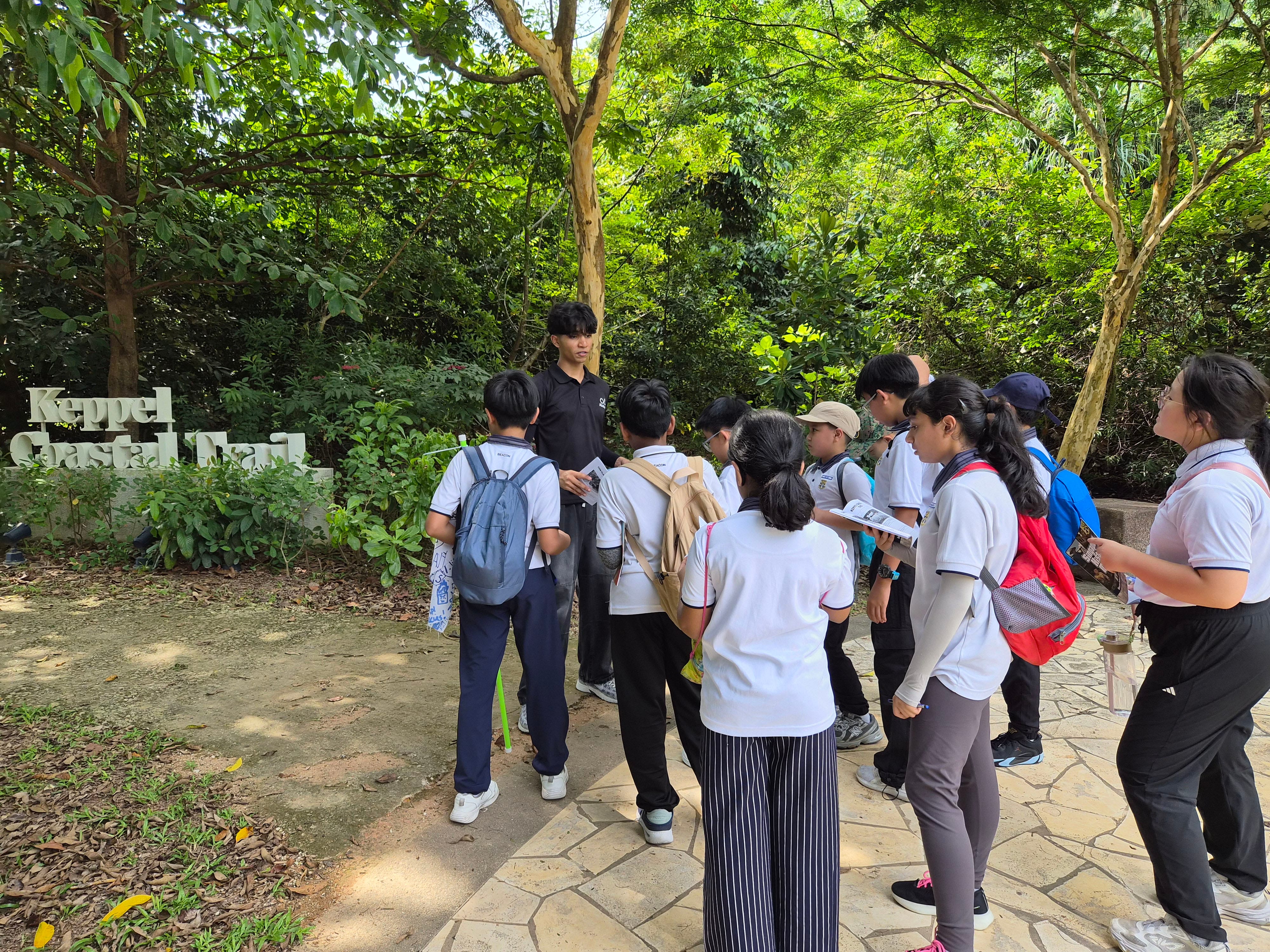Gathered at the start of the Keppel Coastal Trail before setting off.